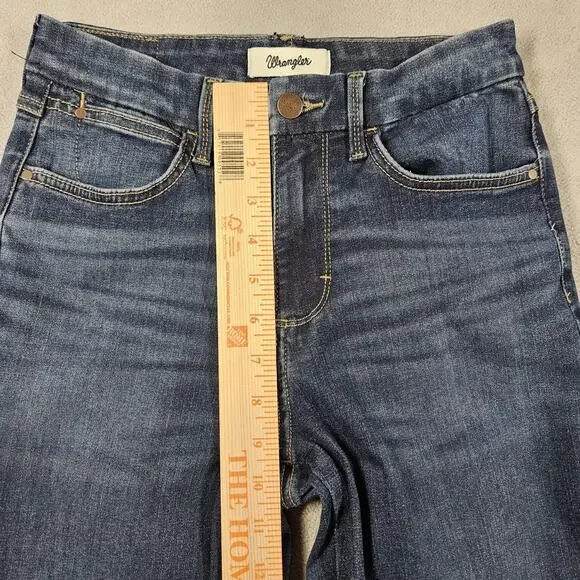 Wrangler Bespoke Bootcut Jeans 27x32.5 High Rise Lacey Jean Comfort Denim Dark - Picture 12 of 14